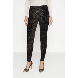 BCBGMAXAZRIA Black Combo XS Leggings Knitwear‎ Silk Rayon Designer